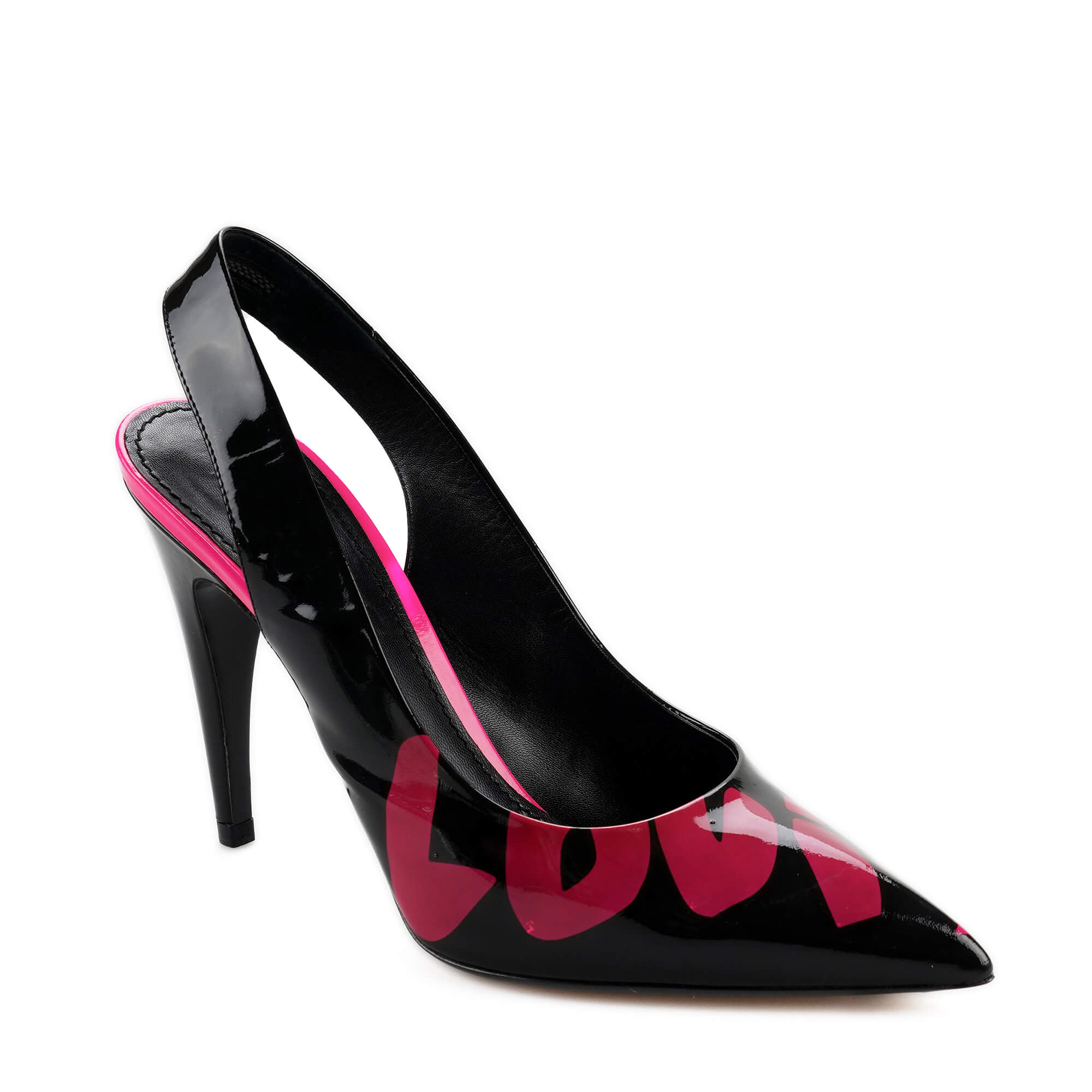 Louis Vuitton - Black Patent Leather Stephen Sprouse Graffiti Slingback Pumps/39